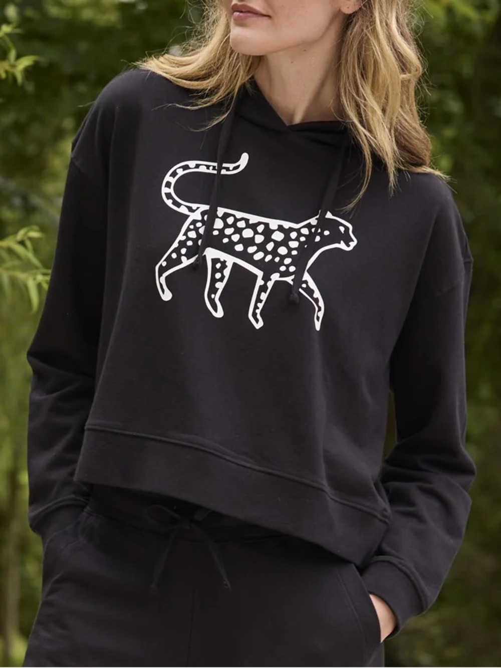 Printfresh Black Leopard Graphic Hoodie